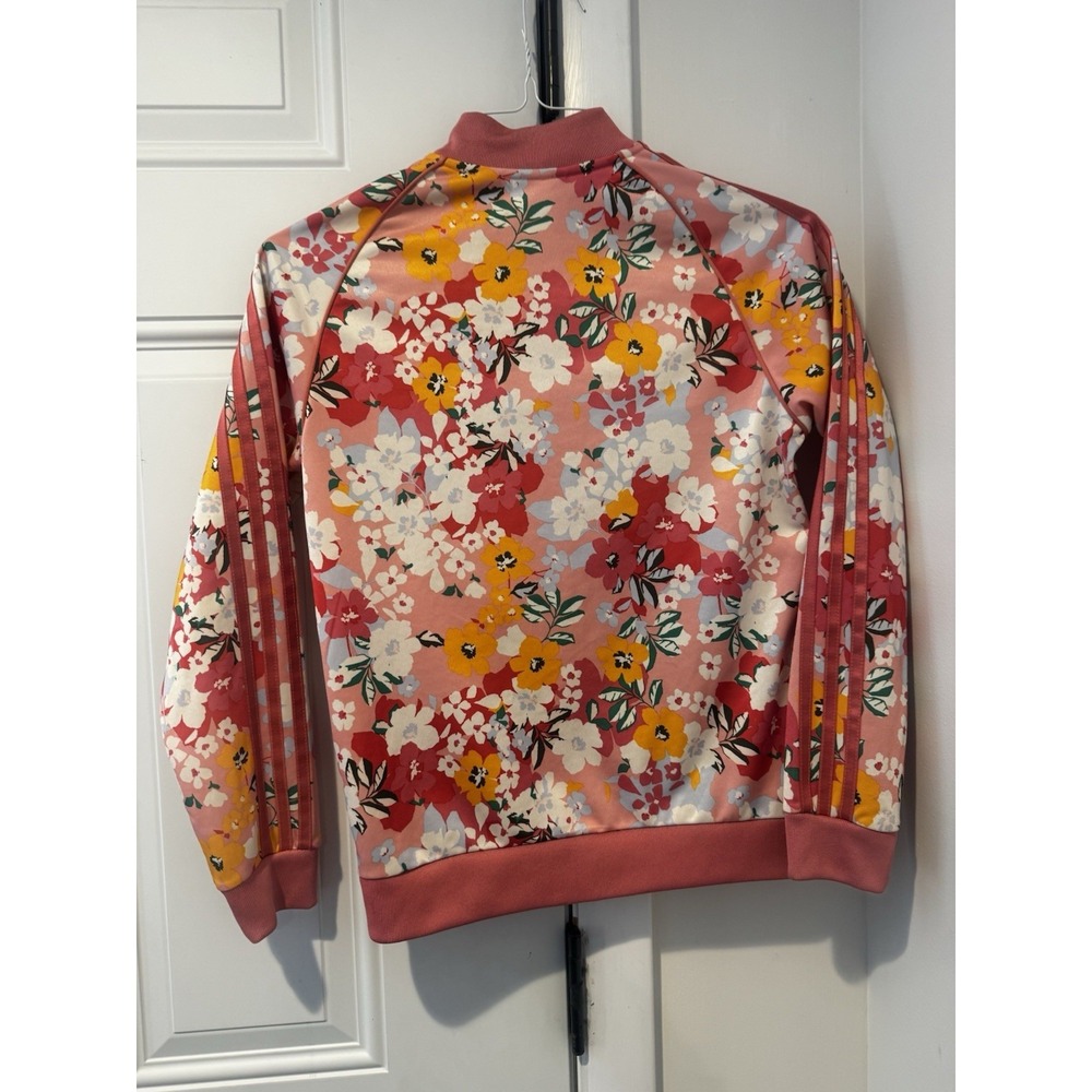 Adidas HER Studio London Track Jacket Pink Green Floral Full-Zip Youth M 11-12Y - Picture 12 of 15
